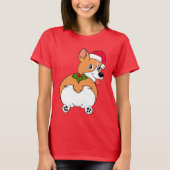 Corgi DogクリスマスTシャツ Tシャツ (正面)