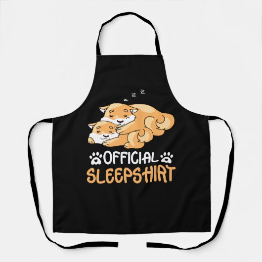 Corgi Dog公式スリープシャツ眠っている子犬Corgi エプロン (正面)