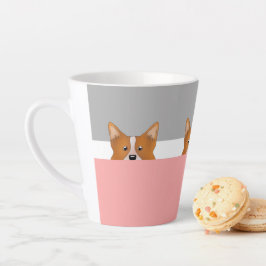 Corgi Dog 「ブーを覗く」 | カフェラテマグ