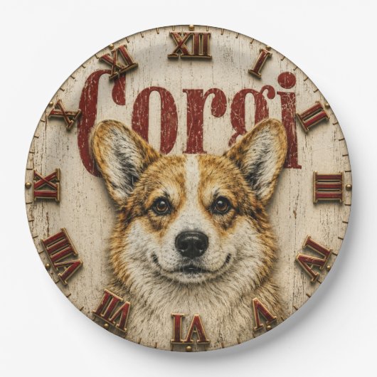 Corgi Dog ペーパープレート (正面)
