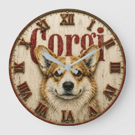 Corgi Dog ラージ壁時計