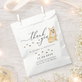 Corgi dog 結婚's Thank You フェイバーバッグ