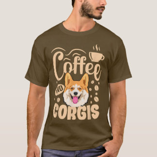 Corgi Dog Apparel Coffee Addict for Corgi Owner Lo Tシャツ