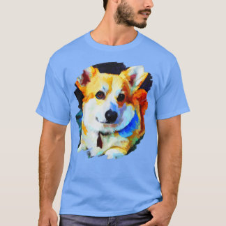 Corgi Dog Art Color Painting Dogs Artistic Corgi Tシャツ