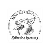 Corgi Dog Bookの図書館から ラバースタンプ (インプリント)