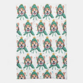 Corgi Dog Breed Christmas キッチンタオル (縦)