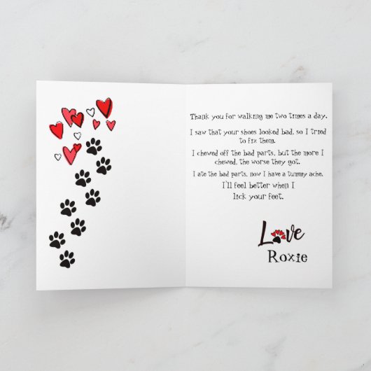 Corgi Dog Cardからの父の幸せな日 カード (内部)