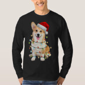 Corgi Dog Christmas Light Tシャツ (正面)