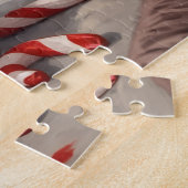 Corgi Dog Christmas Loaf with Santa Crown Art ジグソーパズル (側面)