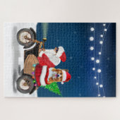 Corgi Dog Christmas Santa Claus ジグソーパズル (横)