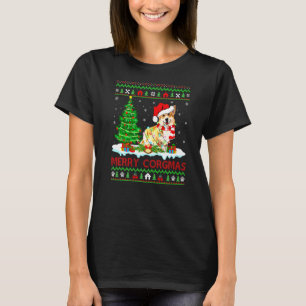 Corgi Dog Corgmasメリー Matching醜いCorgi Christ Tシャツ