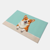 Corgi Dog Doormat Art ドアマット (アングル)