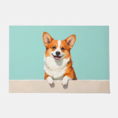Corgi Dog Doormat Art ドアマット (正面)