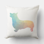 Corgi Dog Geometric Pattern Silhoute Pastel クッション (正面)