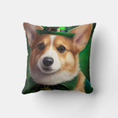 Corgi Dog in St. Patrick's Day Dress クッション (裏面)