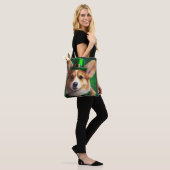 Corgi Dog in St. Patrick's Day Dress トートバッグ (モデル)