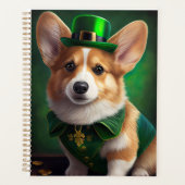 Corgi Dog in St. Patrick's Day Dress プランナー手帳 (正面)
