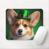 Corgi Dog in St. Patrick's Day Dress マウスパッド (マウス)