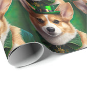 Corgi Dog in St. Patrick's Day Dress ラッピングペーパー (ロールコーナー)