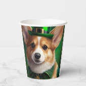 Corgi Dog in St. Patrick's Day Dress 紙コップ (裏面)