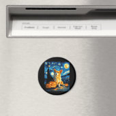 Corgi Dog Lovers Painting of van gogh starry night マグネット (インサイチュ (食洗機))