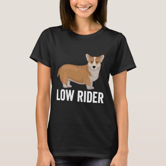 Corgi Dog Low Rider Tシャツ (正面)