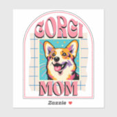 Corgi Dog Mom Pop Art シール (シート)