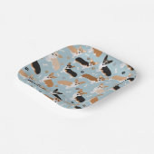 Corgi Dog Paws and Bones ペーパープレート (傾斜あり)