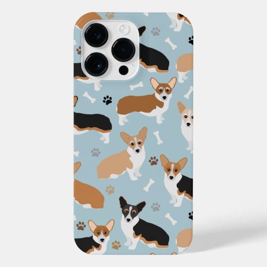 Corgi Dog Paws and Bones iPhone 14 Pro Max Case iPhoneケース (裏面)
