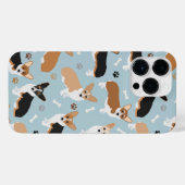 Corgi Dog Paws and Bones iPhone 14 Pro Max Case iPhoneケース (裏面横)