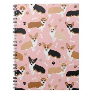 Corgi Dog Paws and Bones Notebook ノートブック
