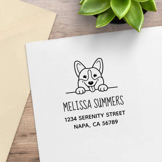 Corgi Dog Petアドレス ラバースタンプ