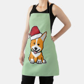 Corgi dog puppy Pembroke Welsh Christmas Santa hat エプロン (インサイチュ)