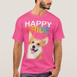 Corgi Dog Puppy Pup Gay Pride LGBTQ Rainbow Queer Tシャツ