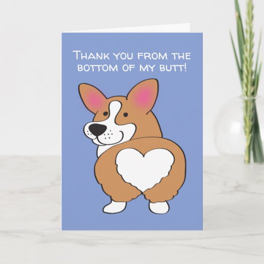 Corgi Dog Thank From Bottom of Myお尻・カード シーズンカード (正面)