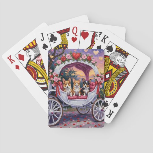 Corgi Dog Valentine's Day  トランプ (裏面)