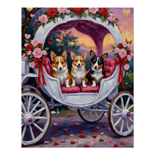 Corgi Dog Valentine's Day  ポスター (正面)