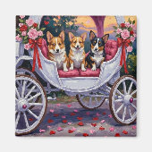 Corgi Dog Valentine's Day マグネット (正面)