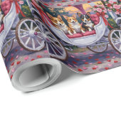 Corgi Dog Valentine's Day  ラッピングペーパー (ロールコーナー)