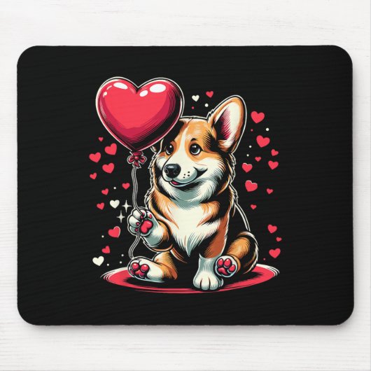 Corgi Dog Valentine's Day Dog Owner Valentine マウスパッド (正面)