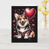 Corgi Dog Valentine's Day Dog Owner Valentine 1  カード (黄色い花)