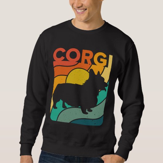 Corgi Dog Vintage Pet スウェットシャツ (正面)