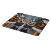 Corgi Dogs Christmas Snow Holiday カッティングボード (角)