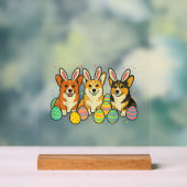 Corgi Easter T-Shirt_1 アクリルサイン (ニュートラル)