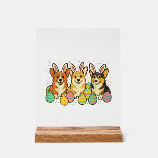 Corgi Easter T-Shirt_1 アクリルサイン (正面)