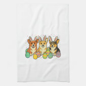 Corgi Easter T-Shirt_1 キッチンタオル (縦)