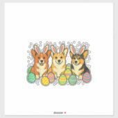 Corgi Easter T-Shirt_1 シール (シート)