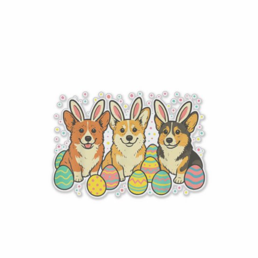 Corgi Easter T-Shirt_1 シール (正面)