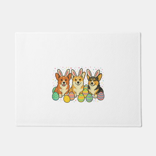 Corgi Easter T-Shirt_1 ドアマット (正面)