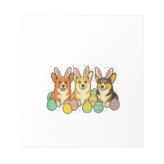 Corgi Easter T-Shirt_1 ノートパッド (正面)